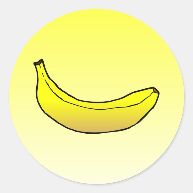 Banane - Autocollant Rond Classique (Devant)