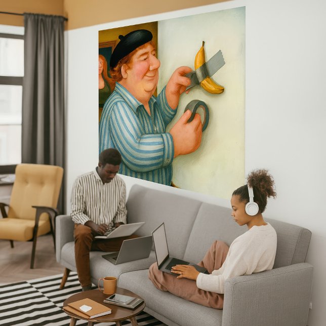 Banane Collée - Grande Impression sur Toile Encadr (Taped Banana - Large canvas art print)