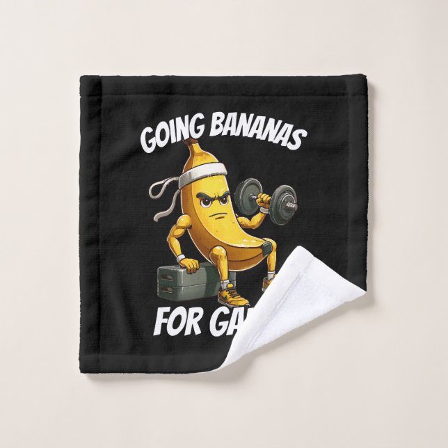 banane en train de faire de l'exercice (Gant de toilette)