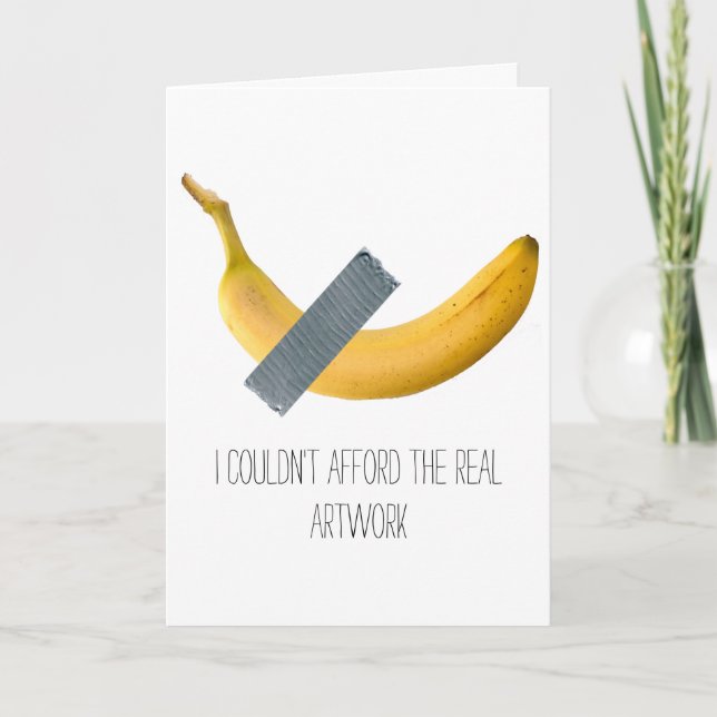 Banane tapie sur une carte d'anniversaire (Devant)