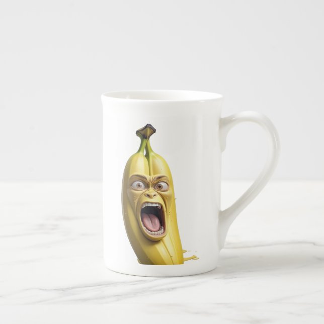 banane tasses drôle visage en colère (Droite)