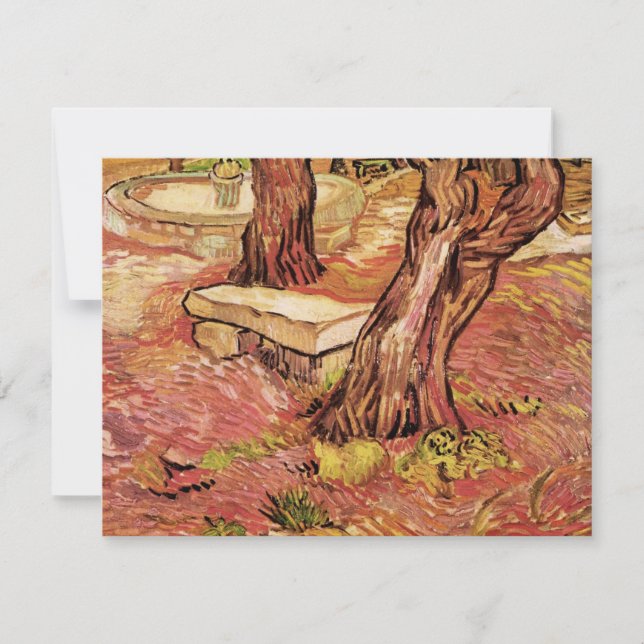 Banc de pierre de Van Gogh dans le jardin, hôpital (Devant)