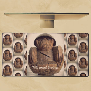 Banc de singe de coco sculpté rétro Kitschy