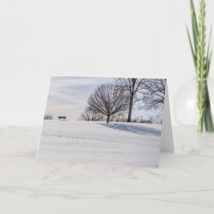 Banc Sur La Neige Couvert Hill Carte de voeux