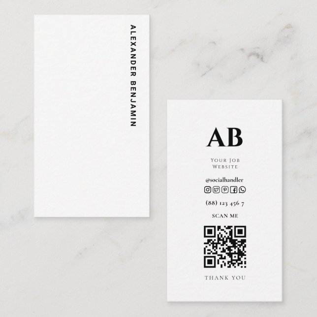 Bancaire commercial Photo QR Code Carte de visite (Devant / Derrière)