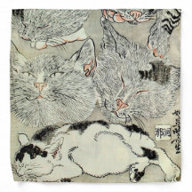 猫, 暁 斎 Cats, Kyōsai, Ukiyo-e