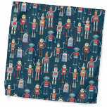 Bandana Amusant 1950s Style Rétro Robot Motif foncé<br><div class="desc">Des robots de style 1950 rétro à l'aspect agréable et serviable. Grand-père les a probablement fait dans son hangar. Intelligence artificielle,  mais pas d'une manière effrayante. Art original de Nic Squirrell.</div>