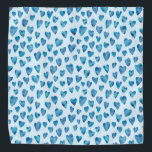 Bandana Aquarelle bleue coeur amour motif<br><div class="desc">Aquarelle Coeur Design sur arrière - plan bleu pâle. Autres couleurs disponibles. Veuillez me contacter pour des demandes spéciales et personnalisation. c) Zoe Chapman Design</div>