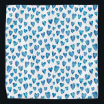 Bandana Aquarelle bleue coeur amour motif<br><div class="desc">Bandana Coeur Bleu</div>