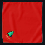 Bandana Arbre de Noël 8 bits Pixel Art Rouge Funny Noël No<br><div class="desc">Un joli arbre de Noël en pixels avec un nom pour personnaliser.</div>