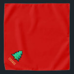 Bandana Arbre de Noël 8 bits Pixel Art Rouge Funny Noël No<br><div class="desc">Un joli arbre de Noël en pixels avec un nom pour personnaliser.</div>
