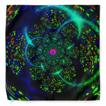 Art fractal cosmique néon vert noir