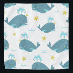 Bandana Baleines Bleues Et Estarfish<br><div class="desc">Un motif sans soudure avec baleines bleues et étoiles de mer.</div>