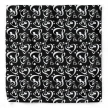 Bass Treble Clef Hearts Music Notes Motif