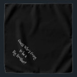 Bandana Big Brother Black and White Personnalisable Gros a<br><div class="desc">Bandana noir, avec un faire-part texte mignon, drôle... Devine qui va être un Big Brother ? Parce que votre animal fait aussi partie de la famille ! Parfait pour votre annonce d'un nouvel animal de compagnie ou bébé! La couleur arrière - plan est personnalisable à n'importe quelle couleur que vous...</div>