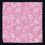 Bandana Blanc sur rose vintage paisley motif<br><div class="desc">Blanc sur un arrière - plan rose,  vintage motif paisley fleurie.</div>