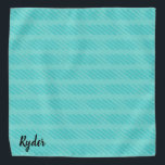Bandana Bleu bleu bleu clair Nom personnalisé Chien Bandan<br><div class="desc">Bright Turquoise Blue Lines Nom personnalisé Chien Bandana</div>