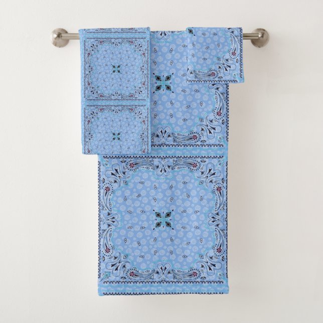 Bandana Bleue Paisley Ouest (En situation)
