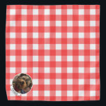 Bandana Cadre photo personnalisé Red Country Buffalo Check<br><div class="desc">Amusant,  rustique,  cadre photo de campagne modèle avec un motif arrière - plan de buffle rouge à damiers. Copyright © Angi Laframboise. Cadeaux photo personnalisés pour animaux de compagnie.</div>