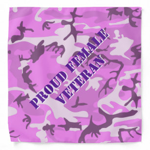 Bandana Camo rose et violet "Fière Vétérinaire féminine"