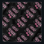 Bandana Chats amusants ? en rose et noir<br><div class="desc">Excellente façon d'express que vous êtes un homme de chat! Disponible en bleu et rose avec des empreintes de pattes,  poisson sur la ligne de pêche tout en noir accents. Parfait pour l'amoureux des chats dans votre vie !</div>