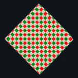 Bandana Checkered Paw Prints Green Red Christmas Pet<br><div class="desc">This festive bandana for pets features a cute faux gold glitter paw print pattern on a red and green checkered pattern.</div>