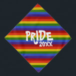 Bandana Classic Rainbow Stripes Pride 2023<br><div class="desc">Ce bandana présente un arc-en-ciel classique. Le texte "PRIDE 20xx" peut être personnalisé.</div>
