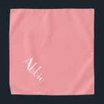 Bandana Coral Pink Your Pet's Name Personalized Pet<br><div class="desc">Popular coral pink bandana, personalized with your pet'name! Parfait pour l'occasion. The background color is customizable to any color you desire, as are the font style, size, and/or color ; using the edit menu. Make it your own! When you wear Boagie's cute designs, you are helping to make a difference,...</div>