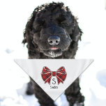 Bandana Cravate Festive Rouge Plaid Bow Personnalisé Petit<br><div class="desc">Les coeurs rouges saupoudèrent sur une toile blanche, finirent avec un joli arc rouge et personnalisèrent avec le nom de votre animal. Remplissez le modèle pour ajouter le nom de votre animal de compagnie, ou retirez l'option de nom, selon votre préférence. Vous pouvez modifier la couleur de l'Arrière - plan...</div>