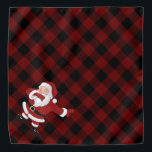 Bandana Dabbing Red Plaid Santa Claus | Fun Rustic Buffalo<br><div class="desc">Joli design de Noël avec le Père Noël en costume vert cool et festif sur buffle rustique plaid vert et noir bûcheron à damiers en vichy. Pour d'autres couleurs ou produits correspondants,  veuillez visiter le magasin JustFharryn Zazzle,  ou contacter le concepteur,  c/o Fharryn@yahoo.com Tous droits réservés. #zazzlemade</div>