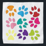 Bandana Empreintes de pattes De Chiens Et De Chats<br><div class="desc">Grand bandana pour n'importe quel amoureux des animaux. Fait un beau cadeau pour un nouveau parent d'un chien ou d'un chat.</div>