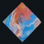 Bandana Encre d'alcool marbré noir, bleu et or<br><div class="desc">Un design d'encre d'alcool marbré abstrait dans une palette crimson,  rousse et bleue,  recouverte d'accents dorés.</div>