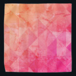 Bandana Grunge rose orange aquarelle nom personnalisé text<br><div class="desc">Design géométrique rose orange,  aquarelle couleurs vives</div>