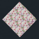 Bandana Jardin Floral Modèle Personnalisé Nom de l'animal<br><div class="desc">Un joli motif floral,  personnalisé avec le nom de votre animal. Décoré d'aquarelles rose girly et violet pastel,  ce bandana vous surprendra ! Offrez-vous une écharpe "Maman et Moi" assortie avec votre propre nom.</div>