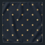Bandana Joli motif, étoiles dorées étincelantes sur noir<br><div class="desc">Joli motif,  étoiles dorées pétillantes sur arrière - plan noir contrasté</div>