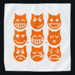 Bandana Les 9 vies du chat Emoji<br><div class="desc">Les Neuf Vies des Chats Emoji ~ Grinning, Smirking, Sourire, Amour, Larmes de Joie, Baiser, Pousser, Pleurer et s'épuiser. Globe Trotters se spécialise dans l'imagerie idiosyncratique du monde entier. Vous y trouverez des Cartes de Voeux, Cartes Postales, Posters, Mousepads et plus encore.</div>