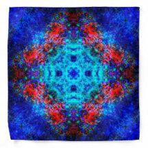 Mandala rouge et bleu vif