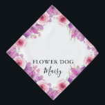 Bandana Mariage animal de compagnie Flower Chien personnal<br><div class="desc">Un super mignon bandana mariage floral que vous pouvez personnaliser avec le nom de votre chien. Conçu par Thisisnotme©</div>