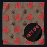 Bandana Meilleur Mariage de chien<br><div class="desc">Pour le meilleur chien à porter à votre mariage. Un bandana dans un motif marron avec pattes de chien et texte d'amour chiot dans les coeurs rouges</div>