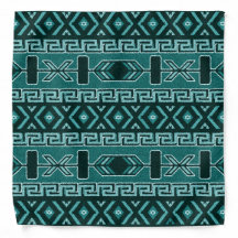 Modèle Aztèque Turquoise Et Noir Bandanna