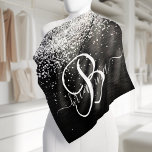 Bandana Monogramme à étincelle noire à Parties scintillant<br><div class="desc">Personnalisez facilement ce design élégant et branché de bandana avec une jolie parties scintillant brillante argentée sur un arrière - plan métallique brossé noir.</div>