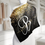 Bandana Monogramme à étincelle noire à Parties scintillant<br><div class="desc">Personnalisez facilement ce design élégant et branché de bandana avec une jolie parties scintillant dorée brillante sur un arrière - plan métallique brossé noir.</div>