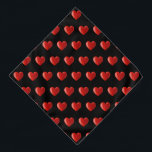 Bandana Motif coeur rouge sur noir<br><div class="desc">Motif coeur rouge sur noir</div>