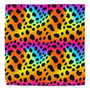 Bandana Motif coloré Rainbow Cheetah sans couture
