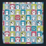 Bandana Motif de chiens et chats mignons et drôles<br><div class="desc">Chiens & chats mignons et drôles motif en dessin animé. Des portraits d'animaux colorés pour chaque amoureux des animaux de compagnie.</div>