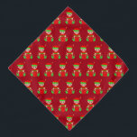 Bandana Motif des elfes de Noël en rouge<br><div class="desc">motif des elfes de Noël le arrière - plan rouge.</div>