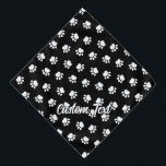 Bandana Motif Pet Pw Pis<br><div class="desc">Des pattes d'animaux. Motif sans couture. Couleur arrière - plan personnalisée. Texte personnalisé.</div>