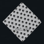 Bandana Motif Pet Pw Pis<br><div class="desc">Des pattes d'animaux. Motif sans couture. Couleur arrière - plan personnalisée. Texte personnalisé.</div>