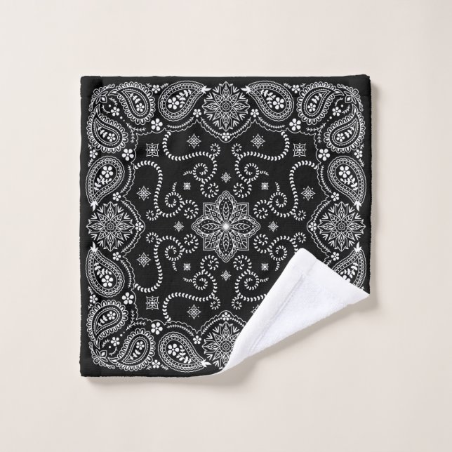 Bandana noir et blanc  (Gant de toilette)