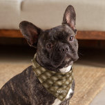 Bandana Nom de l'animal de compagnie Brown Tufted petit Ca<br><div class="desc">Un motif à touffes chocolat unique imprimé sur un côté de ce bandana avec le nom de votre animal sur un arrière - plan marron. Deux tailles disponibles : 18"x18" (enfants, petits chiens) et 22"x22" (adultes, grands chiens). Modifiez facilement le nom à l'aide du Modèle fourni. Tissu léger qui respire...</div>